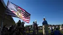 Suasana tampak ramai saat perayaan "pow-wow" berlangsung di Randalls Island, New York, Minggu (11/10/2015). Hari Columbus diperingati di Amerika setiap awal bulan Oktober. (REUTERS/Eduardo Munoz)