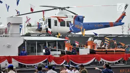 Helikopter Bell-412 EP milik Korps Kepolisian Air dan Udara (Korpolairud) saat diresmikan dalam HUT ke-68 Korpolairud di Mako Ditpolairud, Jakarta, Senin (3/12). (Merdeka.com/Iqbal Nugroho)